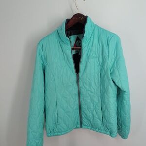 Gerry Mock Neck Outdoor Classic Quilted Full‎ Zip Puffer Jacket Aqua Green